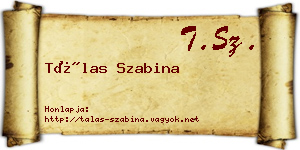 Tálas Szabina névjegykártya