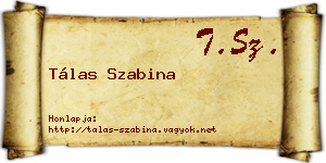 Tálas Szabina névjegykártya