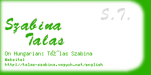 szabina talas business card